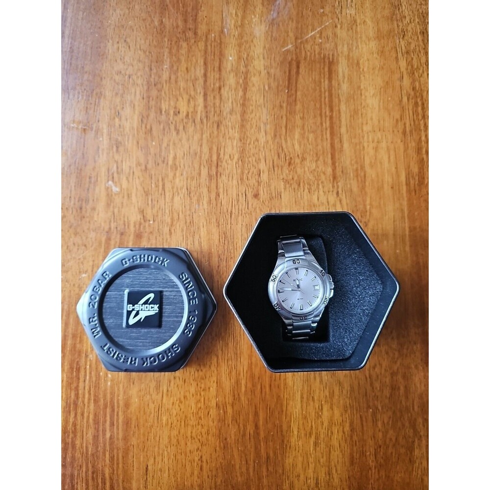 Relic Watch Men Stainless Silver Steel Date 50m Water Resist Battery Gray Quartz